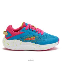 Athletic Sneakers |Avia Girls Avi-Storm R4F4N95 Aqua Blue/Dark Pink/Light Green