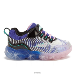 Light Up Sneakers |Avia Girls Toddler Avi-Ignite R4F4N107 White/Dark Purple